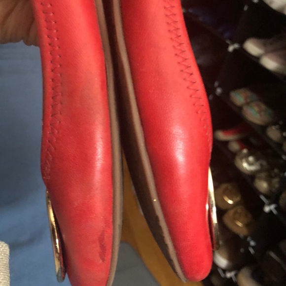 Tory Burch Red Reva Ballet Flats Size 10 - Picture 3 of 4